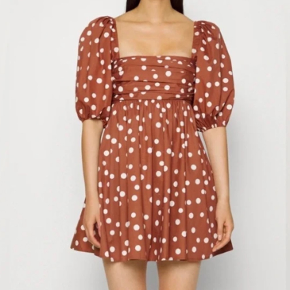 Abercrombie & Fitch Rust Brown Polka Dot Mini Dress